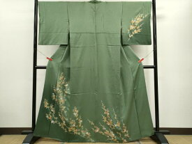 平和屋着物■訪問着　枝花文　暈し染め　金銀彩　小田急扱い　正絹　逸品　CABD0940ze