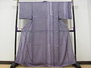 平和屋本店□極上 訪問着 無双 紗袷 紗×絽 よろけ縞 銀糸 