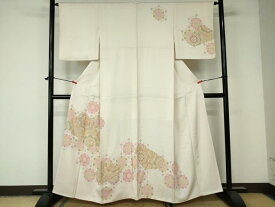 平和屋着物■訪問着　刺繍　切嵌更紗亀甲花文　金糸　正絹　逸品　DAAT7547ob