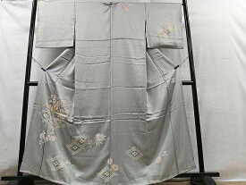 平和屋着物■訪問着　駒刺繍　吉祥花文　銀彩　正絹　逸品　CAAT3450xe