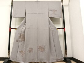 平和屋着物■訪問着　中国三大刺繍　汕頭刺繍　スワトウ刺繍　相良刺繍　花絵巻文　金糸　正絹　逸品　AAAW7526ph