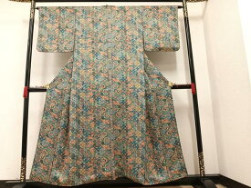 平和屋着物■上質な小紋　更紗花文　正絹　逸品　AAAW7530ph