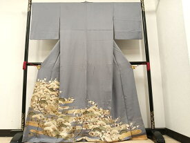 平和屋着物■色留訪問着　駒刺繍　松竹梅　金彩　正絹　逸品　AAAW7533ph