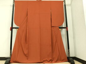 平和屋着物■小振袖　二尺袖　樺色　洗える着物　AAAW7536ph