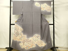 平和屋着物■訪問着 作家物 絞り 草花文 正絹 逸品 DABH2856qp