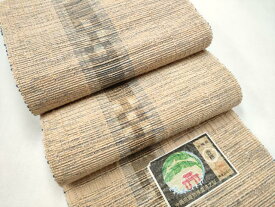 平和屋着物●沖縄県伝統工芸品　八重山ミンサー　手織り　半幅帯　絣文様　一重帯　綿　逸品　CABL1052hy