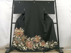 平和屋着物■豪華黒留袖　友禅　花籠文　正絹　逸品　CAAT3468xe