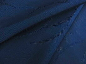 平和屋川間店■夏物　色無地　縦絽　芝紋紗　濃藍色　逸品　az4217