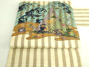 名古屋帯 芭蕉布 半幅 帯 新品未使用 誉田屋源兵衛 芭蕉半幅帯 芭蕉通風