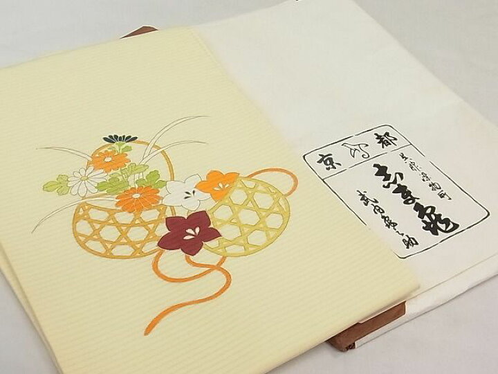 楽天市場】平和屋1□希少 夏物 銀座 志ま亀 九寸名古屋帯 絽塩瀬 花籠 