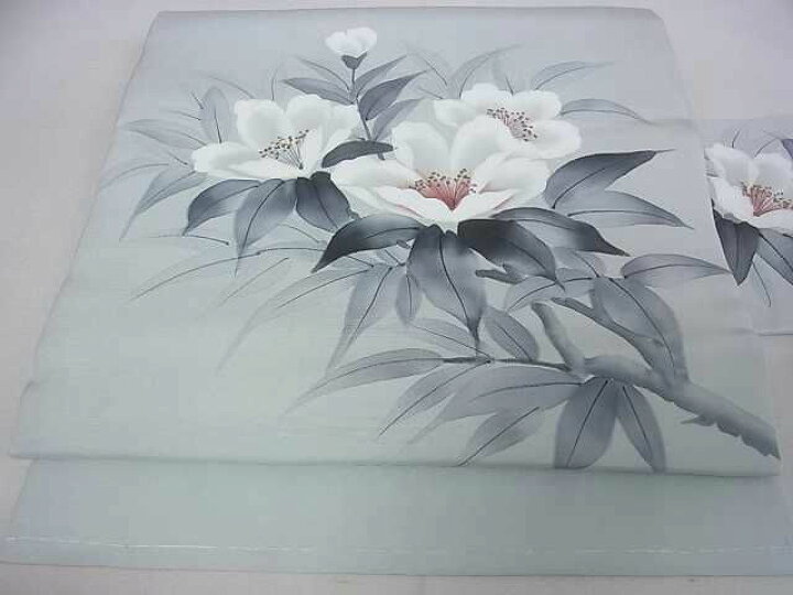 塩瀬手描き枝花文金彩逸品未使用