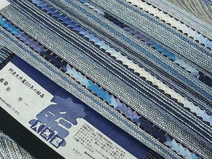 楽天市場】平和屋2□極上 天然藍 阿波藍 藍染 堤悌一 六通太鼓柄袋帯  