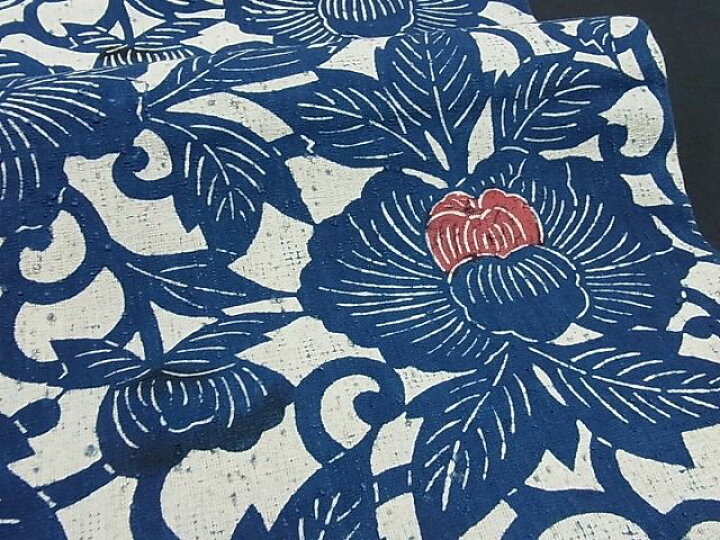 楽天市場】平和屋本店□極上 浦野理一 経節紬 藍 型染め 九寸名古屋帯  