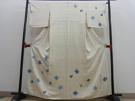 平和屋川間店■訪問着　手描き　型染め　楓文　逸品　n-mz6747