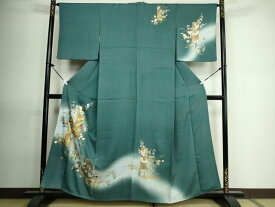 平和屋着物■訪問着　短冊飛鶴花文　暈し染め　金銀彩　鈴乃屋扱い　正絹　逸品　DAAQ9804bc