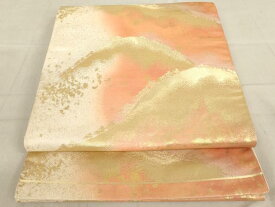平和屋着物◎六通柄袋帯　重ね山箔散らし文　金糸　正絹　逸品　AAAL8006ex