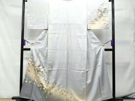 平和屋着物■訪問着　雪輪草花文　暈し染め　金銀彩　正絹　逸品　CAAS8918fb