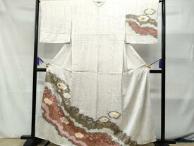 平和屋着物■訪問着　刺繍　絞り　道長地紙枝龍花　金彩　正絹　逸品　CAAS8919fb