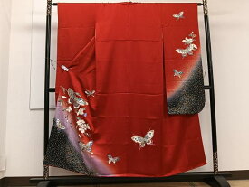 平和屋着物■豪華振袖　花蝶文　暈し染め　金銀彩　正絹　逸品　CAAT6673xi