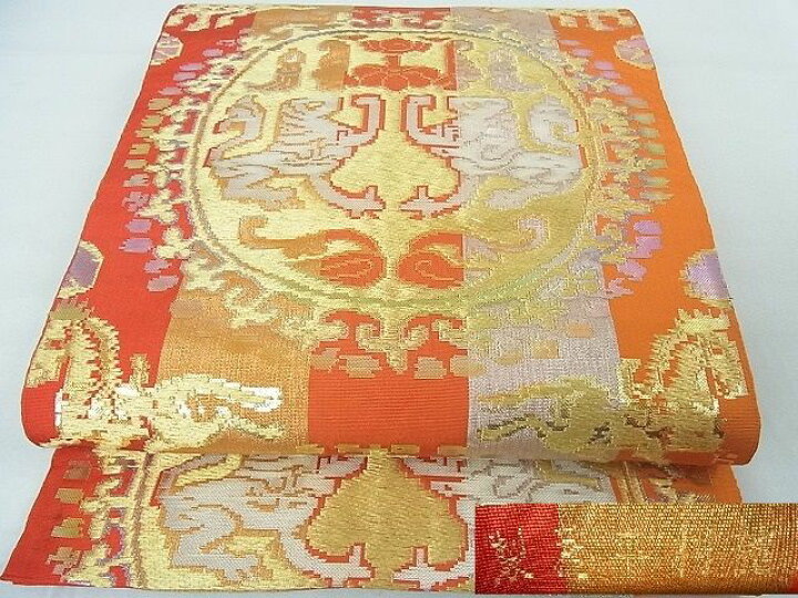 楽天市場】平和屋本店□龍村平蔵製 六通柄袋帯 円文白虎錦 金銀糸 逸品  