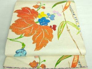 平和屋本店■最高級 龍村平蔵製 太鼓柄 本袋帯 光悦桐竹錦 蒸栗色地 金銀糸 逸品 DZAA5885kh5