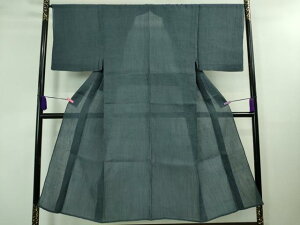 平和屋着物□極上 夏物 男性 本場小千谷ちぢみ 麻 キングサイズ 錆  