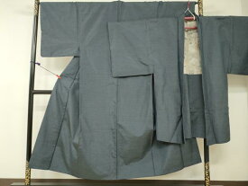 平和屋着物■男性　本場大島紬　アンサンブル　長羽織　格子　正絹　逸品　DAAT8562zy
