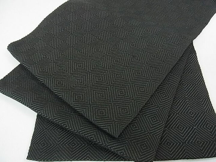 楽天市場】平和屋2□希少 伊兵衛織 工芸手織 八寸名古屋帯 入子菱 暗黒  