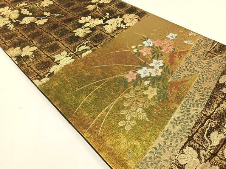 楽天市場】平和屋着物◎六通柄袋帯 箔美織 流水花文 金糸 引箔 正絹 