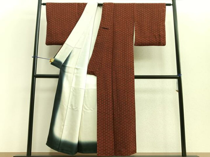 楽天市場】平和屋着物□上質な小紋 向かい鶴菱文 黒地 正絹 逸品  