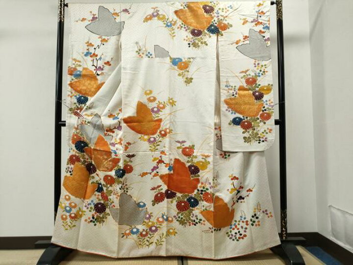 楽天市場】平和屋着物□豪華振袖 駒刺繍 花蝶文 金彩 正絹 逸品  