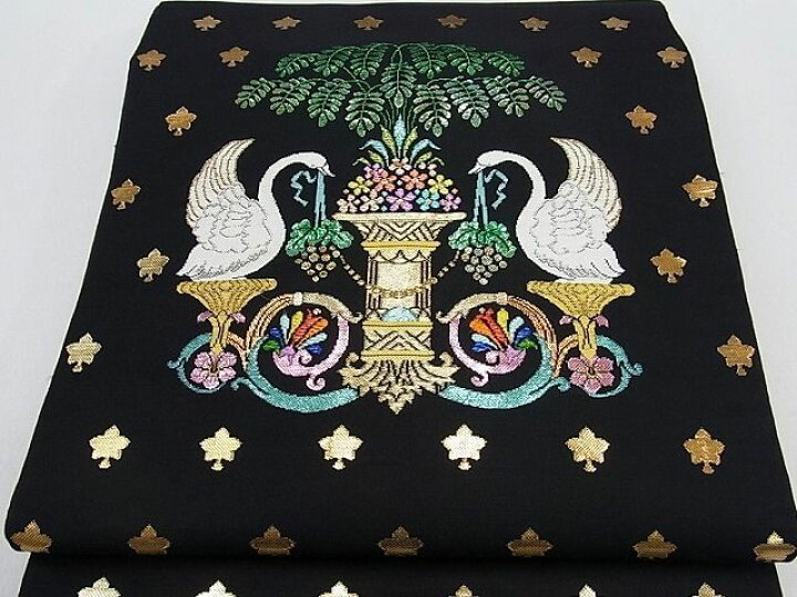 楽天市場】平和屋1□極上 三代目 龍村光峯 本袋帯 白鳥の夢 黒地 逸品  