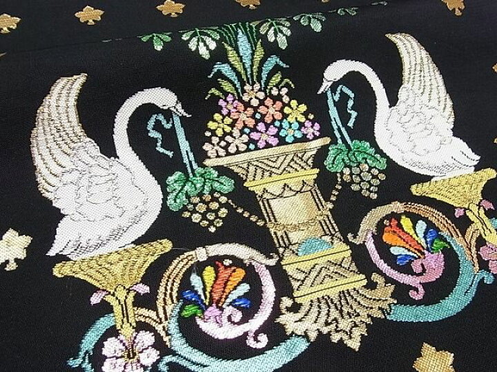 楽天市場】平和屋1□極上 三代目 龍村光峯 本袋帯 白鳥の夢 黒地 逸品  