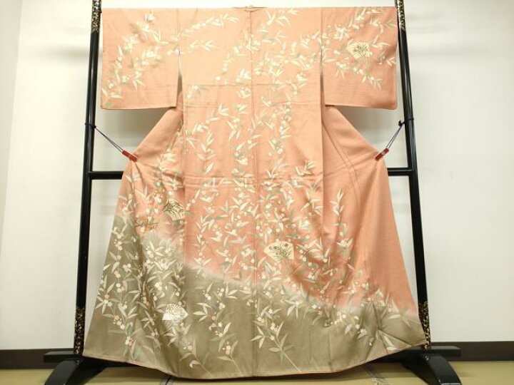 楽天市場】平和屋着物○訪問着 扇面草花文 暈し染め 正絹 逸品 