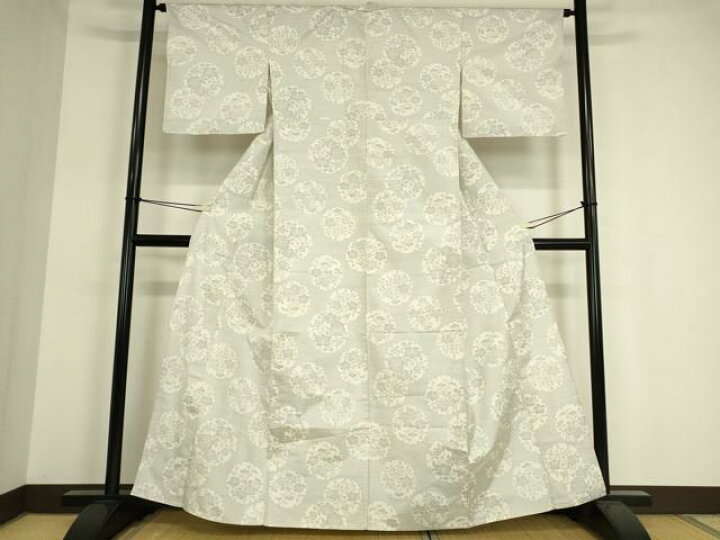 平和屋着物○本場大島紬 白大島 草木染 陶器文 池田伝一紬工場
