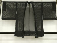 平和屋着物▽羽織　スリーシーズン　春夏秋　塵除け　草花文　黒地　正絹　逸品　未使用　AABI8064cs