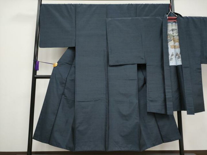 楽天市場】平和屋本店□極上 男性 紬 アンサンブル 色無地 褐返色 逸品  