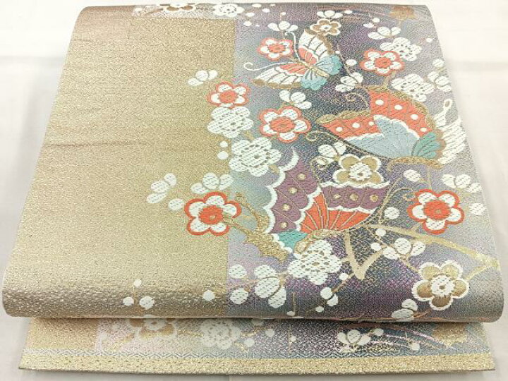楽天市場】平和屋着物◎六通柄袋帯 唐織 花蝶文 金糸 正絹 逸品  
