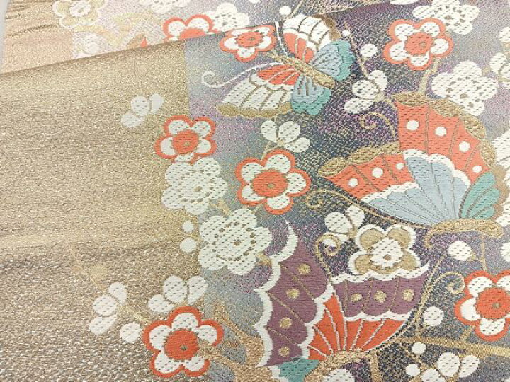 楽天市場】平和屋着物◎六通柄袋帯 唐織 花蝶文 金糸 正絹 逸品  