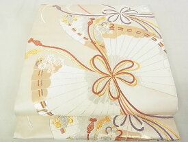 平和屋着物◎六通柄袋帯　檜扇花文　金銀糸　逸品　DAAE8076sa