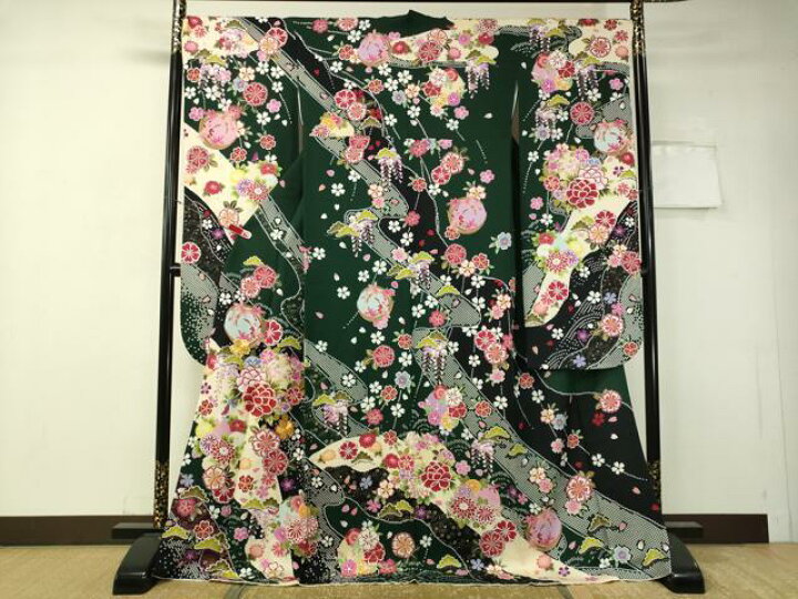 楽天市場】平和屋着物○豪華振袖 駒刺繍 道長花丸文 正絹 逸品  