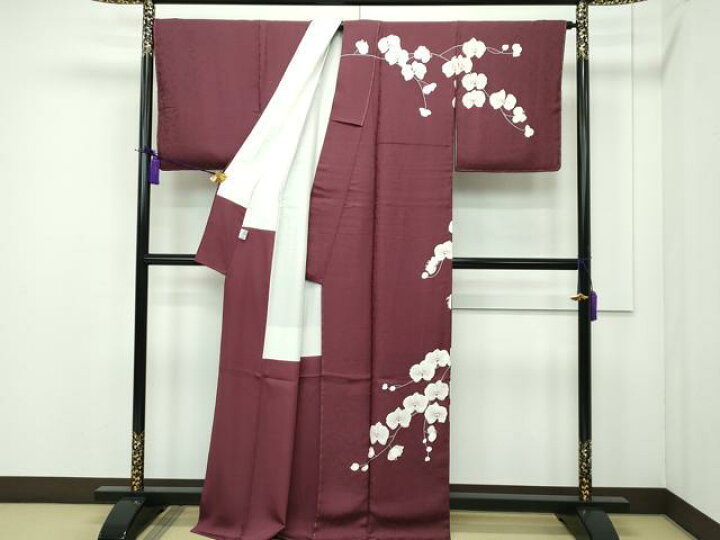 楽天市場】平和屋本店□極上 染色作家 寺島利男 訪問着 胡蝶蘭 紅檜皮  