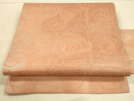 平和屋着物＊夏物　九寸名古屋帯　花唐草文　金銀糸　正絹　逸品　DAAT7194cm