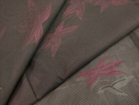 平和屋着物＊夏物　小紋　紗　舞葉文　正絹　逸品　DAAT5753ud