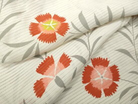 平和屋着物＊夏物　小紋　絽　草花文　正絹　逸品　CAAT4287ut