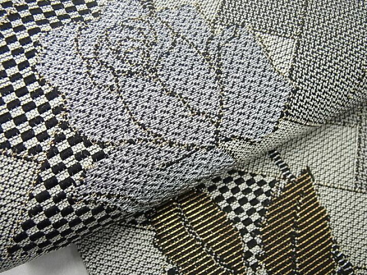 平和屋本店□極上 キモノデザイナー 斉藤上太郎 六通柄袋帯 笹竹 観世  