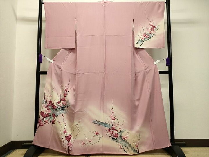 訪問着絞り笹竹枝梅文逸品