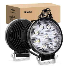 作業灯 LED作業灯 ワークライト デッキライト 2個セット LEDライトバー LED投光器 車 屋外 汎用コンパクト 12v-24v LED作業灯 Nilight
