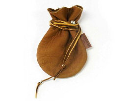 JAJABOON パイレーツ 財宝袋 茶 プレミアム 鹿革 巾着 コイン ケース（波型）