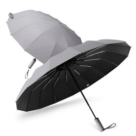 【折りたたみ傘】【日傘】新版16本骨傘、丈夫、大きいサイズ、uvカット、100 遮光、風に強い傘、日傘兼用雨傘、ワンタッチ、自動開閉、折り畳み傘、折畳傘、傘 メンズ、傘 レディース。DI